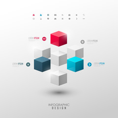 Wall Mural - Vector infographic or web design template