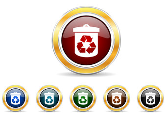 Leinwandbilder - recycling icon vector set