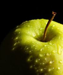 Wall Mural - wet green apple detail