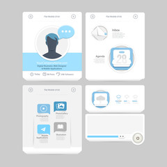 Wall Mural - set of flat concept elements for web and mobile services