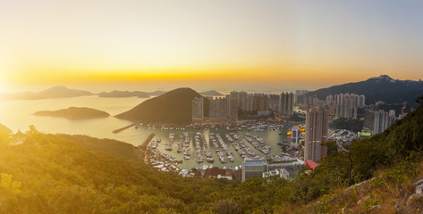 Wall Mural - Hong Kong sunset in rural area