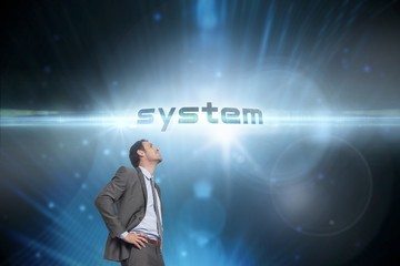 Aufkleber - System against futuristic black background