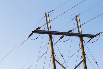 electricity post on a mountain in Thailand