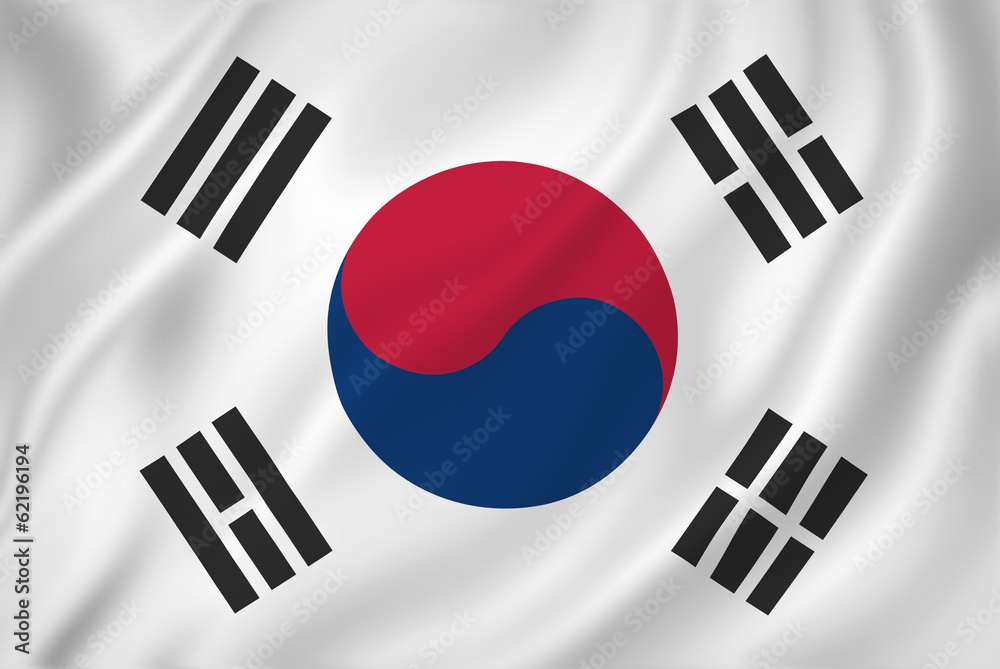 South Korea flag - obrazy, fototapety, plakaty 