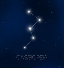 Cassiopeia Constellation In Night Sky