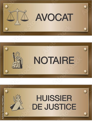 Plaque Metier Avocat Notaire Huissier Stock Vector Adobe Stock