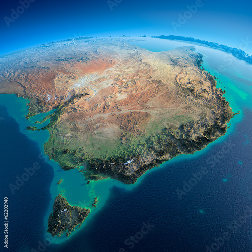 Naklejka na meble Detailed Earth. Australia and Tasmania