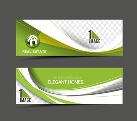 Wall Mural - real estate web banner & header layout template.