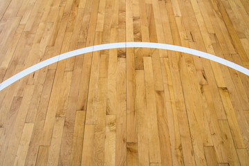 Wall Mural - line on wooden floor basketball court