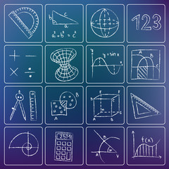 Mathematics chalky icons