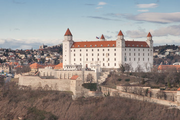 Bratislava Castle seen from the New Bridge (Novi Most)