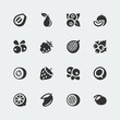 Vector fruits and berries mini icons set #2