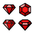 Ruby vector icons set