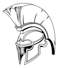 Wall Mural - Illustration of Spartan roman greek trojan or gladiator helmet