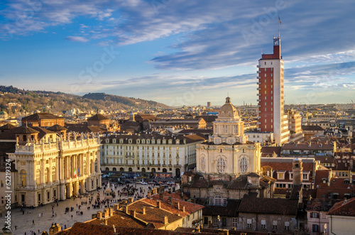Cuadros en Lienzo Turín (Torino), el panorama desde la torre de alarma de la catedral