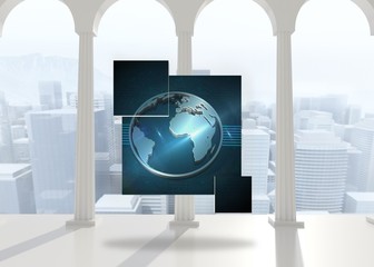 Aufkleber - Composite image of earth graphic on abstract screen