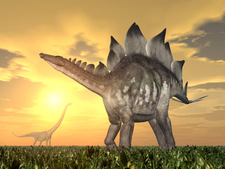 Naklejka słońce dinozaur natura zwierzę gad