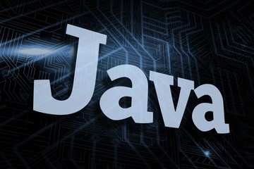 Aufkleber - Java against futuristic black and blue background