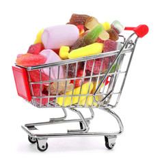 Poster - shopping cart full of candies