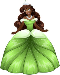 Wall Mural - African Princess In Green Dress