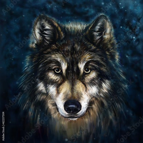 Naklejka dekoracyjna wolf front
