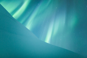 Wall Mural - northern lights (aurora borealis) above snow