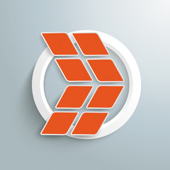 Canvas Print - Rhombus Orange Arrow White Ring