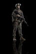 © bptu - U.S. marine. American soldier. Isolated on black.