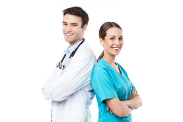 Male doctor and female nurse