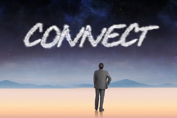 Poster - Connect against serene landscape