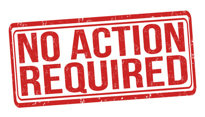 No action required stamp