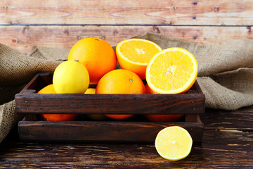 Wall Mural - oranges in a drawer