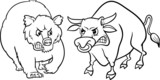 Fototapeta Pokój dzieciecy - bear and bull market cartoon