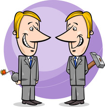 Two False Businessmen Cartoon
