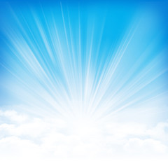Wall Mural - blue sunny sky