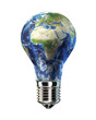Light bulb with planet Earth in place of glass. Africa & Europe
