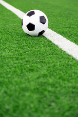  Traditional soccer ball on soccer field