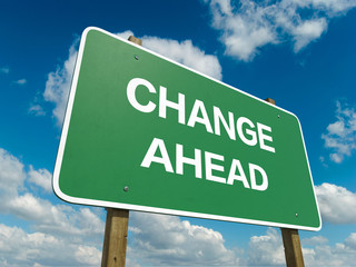 Wall Mural - Road sign to change ahead