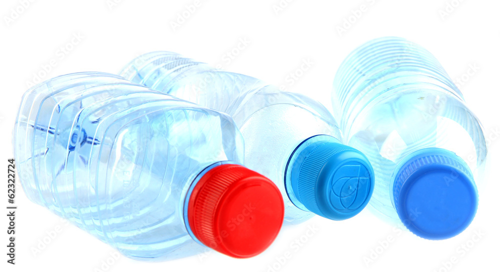 Plastic bottles isolated on white