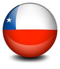 Wall Mural - A soccer ball with the flag of Chile