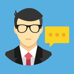 Poster - vector man and message icon