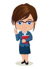 Fototapete - Cute cartoon illustration of a teacher