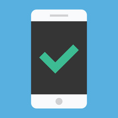 Poster - Vector Smartphone and Check Mark Icon