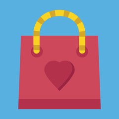 Poster - vector sweet red shopping bag icon