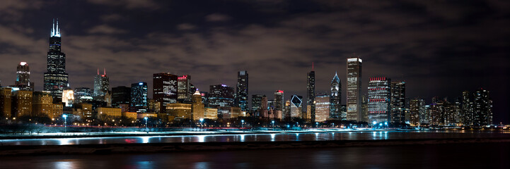 Wall Mural - Chicago Night Skyline