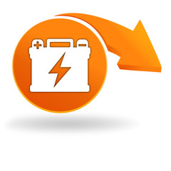 Sticker - batterie sur bouton orange