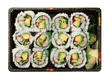 California rolls  sushi tray isolated on white background top vi