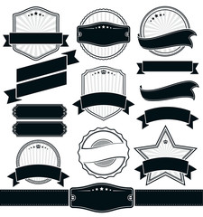 Wall Mural - retro vintage badge, label and banner set