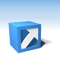 Aufkleber - Infographic vector 3D cube with arrow