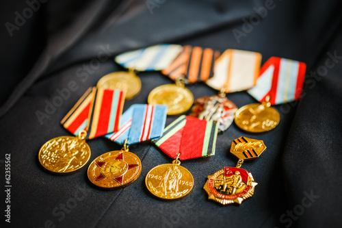 Poster Anniversary medals of a victory in the Great Patriotic War on a